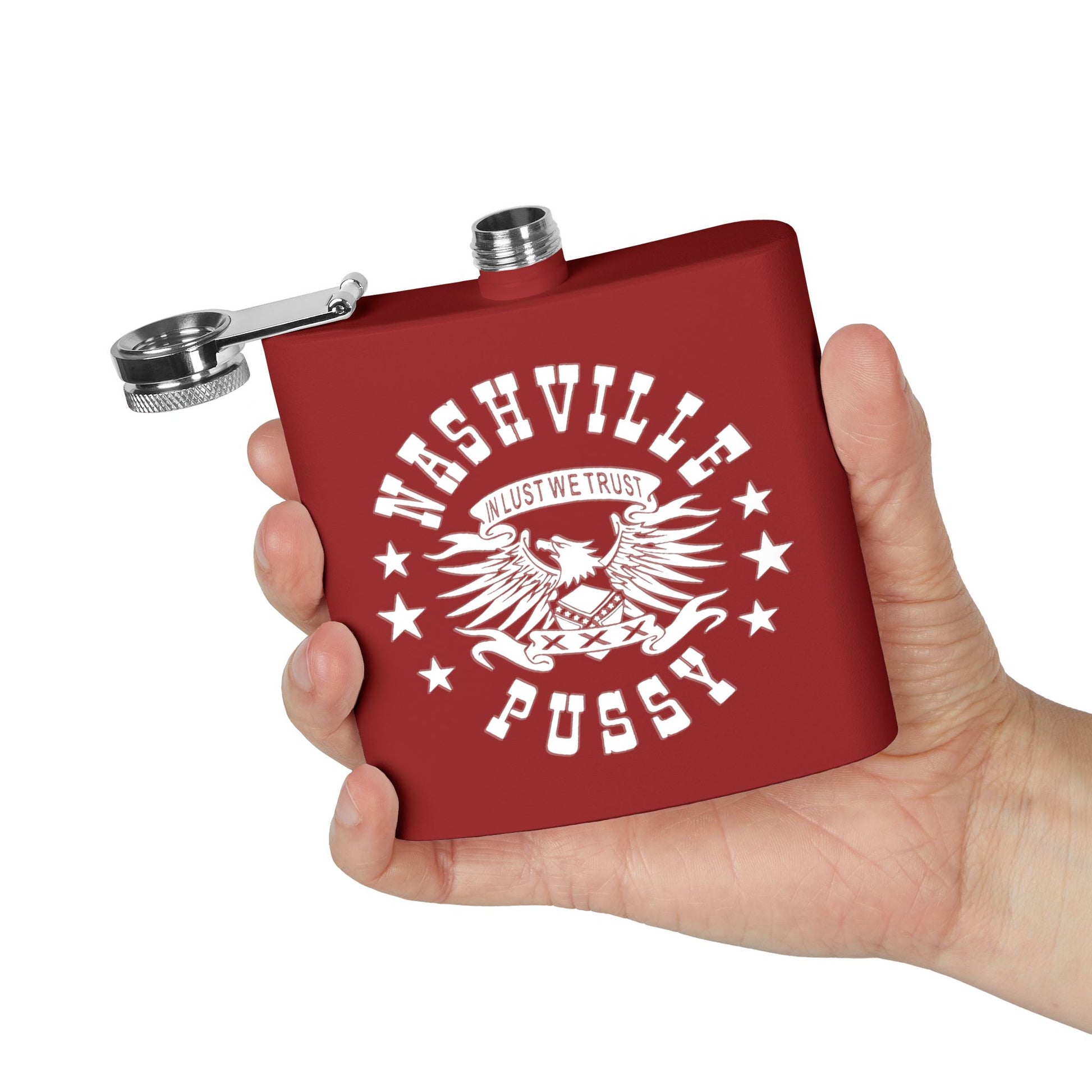 NASHVILLE PUSSY  "IN LUST WE TRUST" Stainless Steel Flask, 6oz