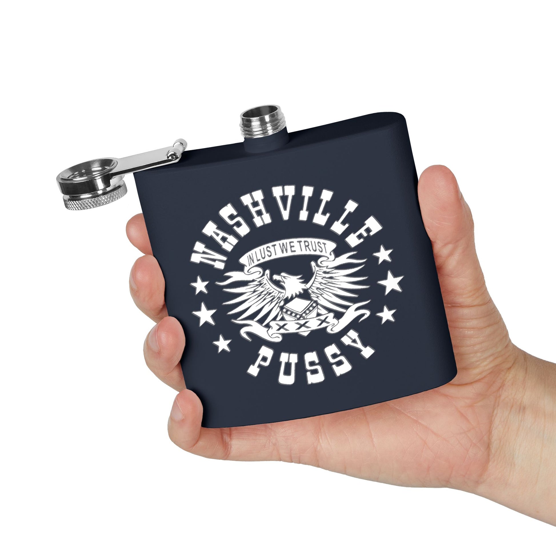 NASHVILLE PUSSY  "IN LUST WE TRUST" Stainless Steel Flask, 6oz