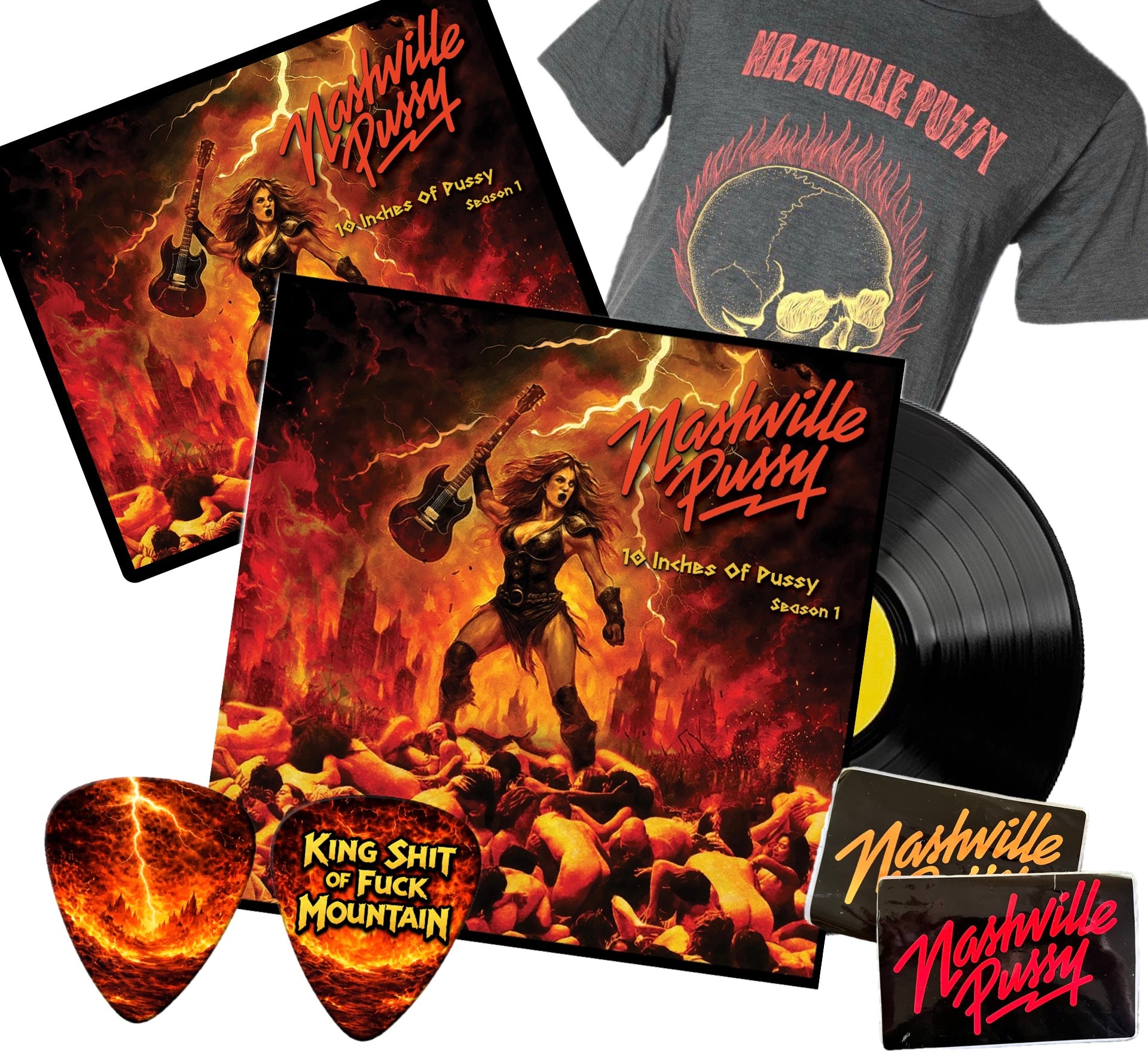 10 INCHES OF PUSSY - 10" VINYL + SHIRT/GOODIES LIMITED BUNDLE