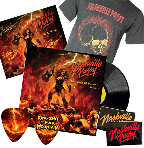 10 INCHES OF PUSSY - AUTOGRAPHED MINI-POSTER/10" VINYL/SHIRT MEGA-BUNDLE