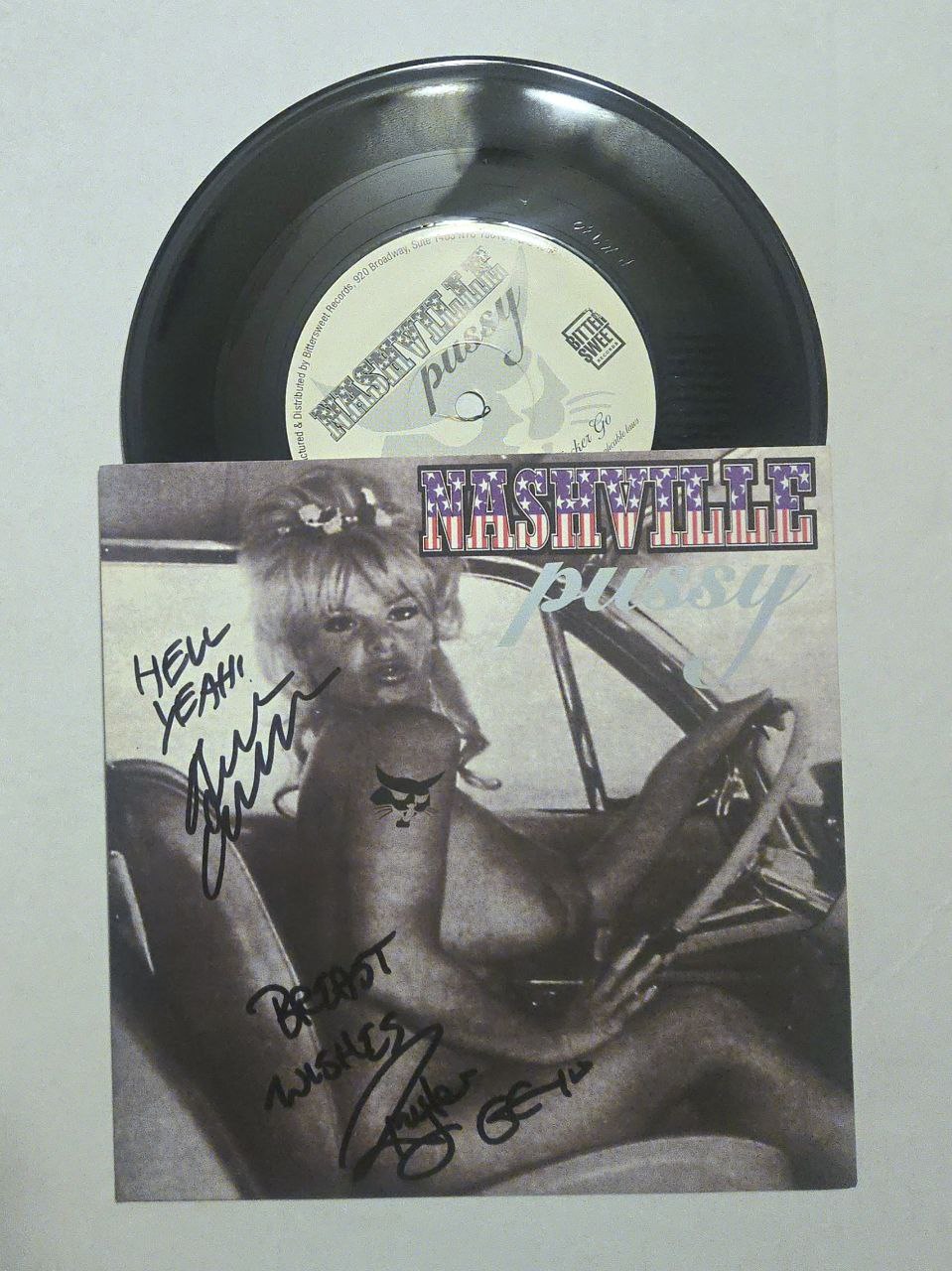 NASHVILLE PUSSY  "GO MOTHERFUCKER GO" AUTOGRAPHED SINGLE